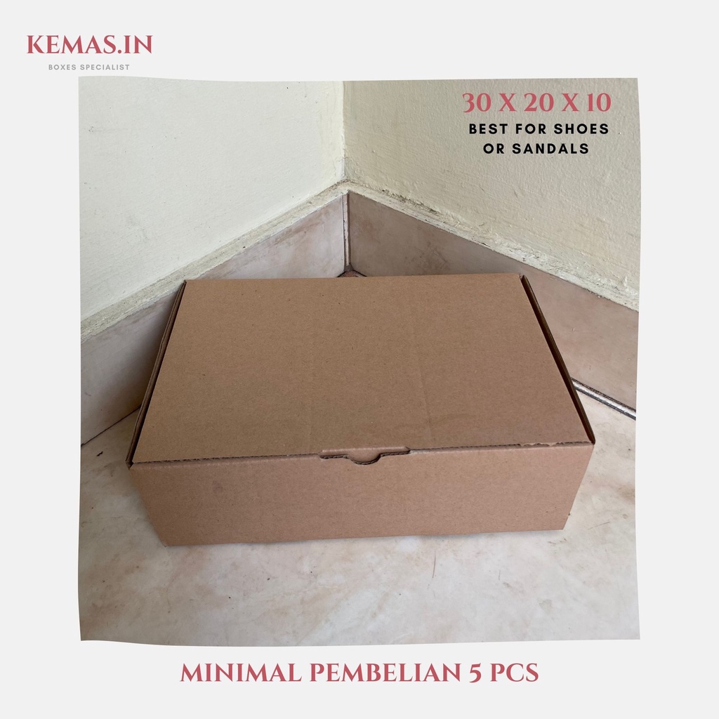 

Kardus Die Cut 30x20x10 - Karton Box Dus Packaging Hampers Pizza Kue Roti Donat Brownies Polos Murah