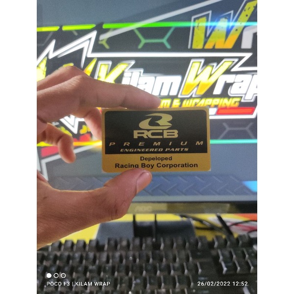STIKER SHOCK RCB GOLD BELAKANG 1 SET / KANAN KIRI