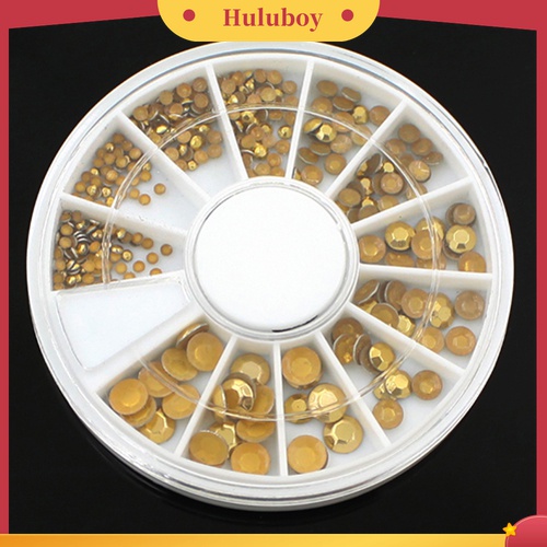 Huluboy Huluboy♡ Tempat Penyimpanan Bentuk Roda Isi Manik-Manik Kuku 3D Bahan Akrilik Warna Emas