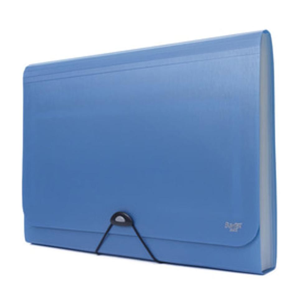 

Bantex Expanding File With Zipper Pocket Folio Cobalt Blue 3602 11