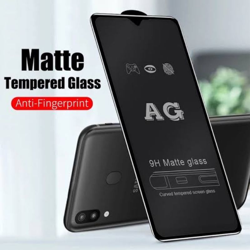 (TG-KACA MATTE) Tempered glass Anti Glare Samsung M20/A10/A10S/M10/A7 2018 Antigores MATTE