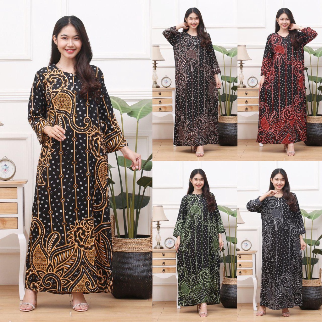 Longdres Batik AYLEEN  Daster busui  Baju batik  Baju tidur  Dress batik