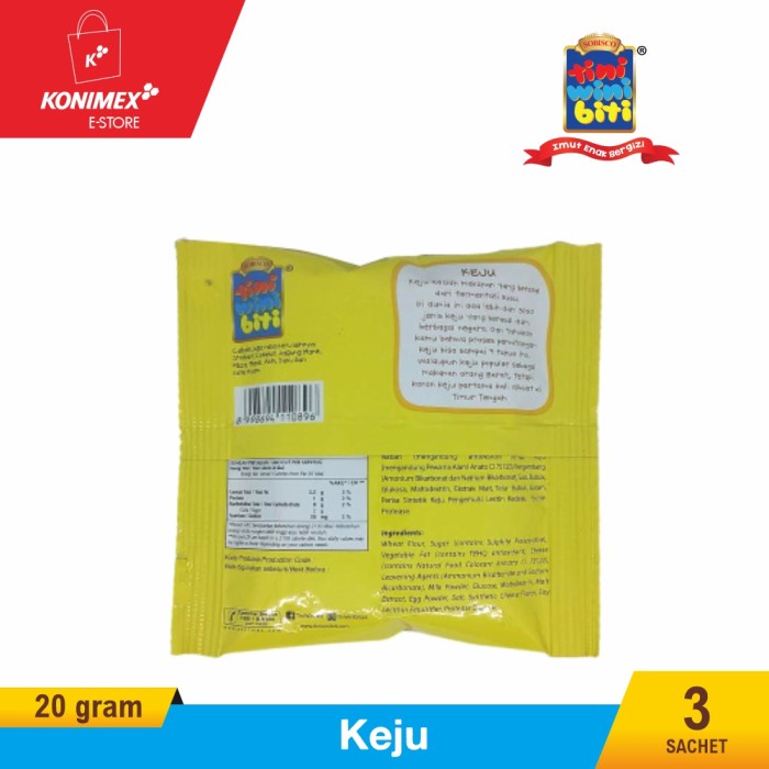 

Wafer-Biskuit- Tini Wini Biti Biskuit Anak Keju 20 G 3 Sachet Biskuit Bentuk Binatang -Biskuit-