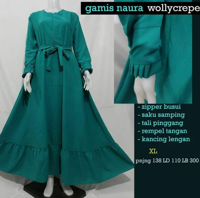 [New&amp;Best!] gamis naura basic wollycrepe | gamis busui dan rempel | gamis grad A grosir