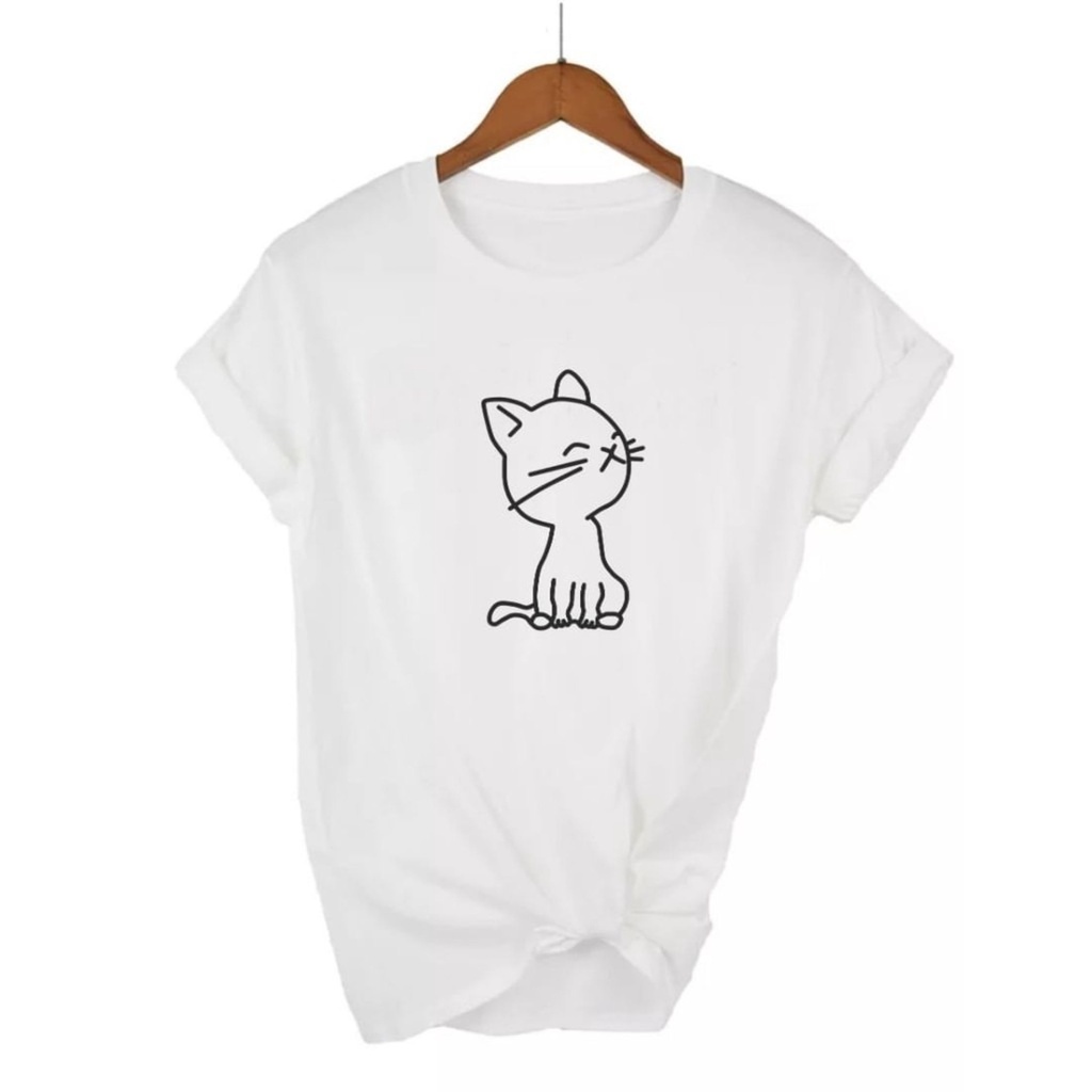 Kaos Wanita CAT / Tshirt Combed 30s Wanita / Tumblr Tee / Atasan Baju Lengan Pendek