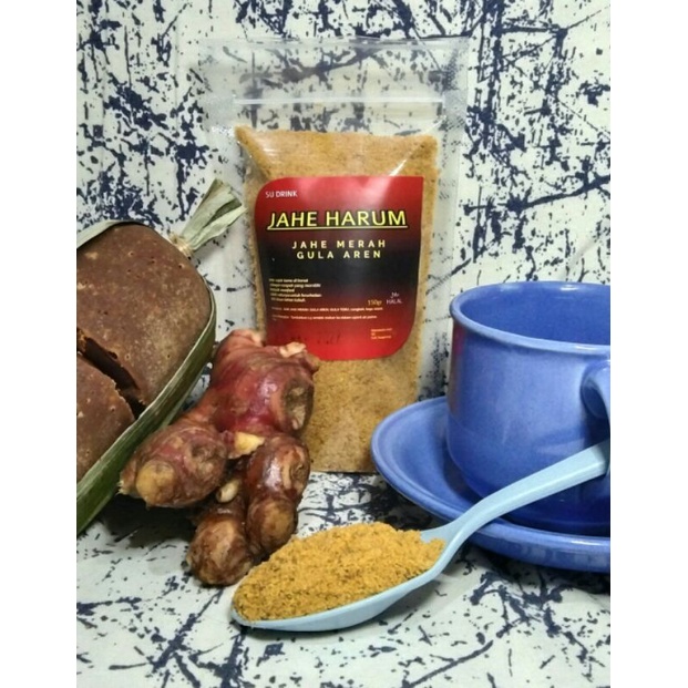 

JAHE HARUM*Jahe Merah Bubuk*Jahe Merah Instan*Jahe Merah Asli+ Gula Aren+(Rempah-Rempah)*150grm