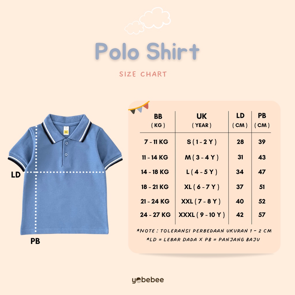 Yobebee II Polo Shirt Anak Laki Laki Usia 2 4 6 8 10 Tahun Kemeja Kaos Polo Model Tangan Pendek Baju Atasan Kids Polos Cotton Lembut Strech Boy Tee Shirt Model Casual Santai Kaos Kerah Anak Cowok