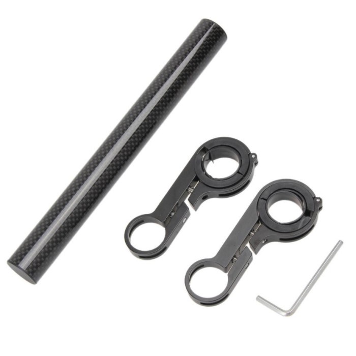 Extender Handlebar Stang panjang 20 cm Carbon Adaptor Bracket Mounting