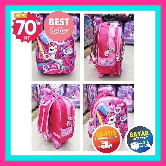 Tas Anak Perempuan ,Tas Troli Anak Tas Dorong Anak Tas Roda Bt21 Tq867 Tas Sekolah Anak Perempuan Ra