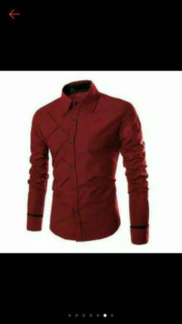 (real Pict) Kemeja Pria Katun Strech Xman Panjang