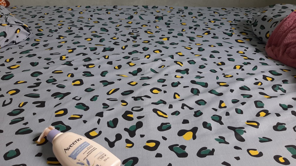 Sprei Set Premium Katun Magenta Motif Leopard Abu Terbaru