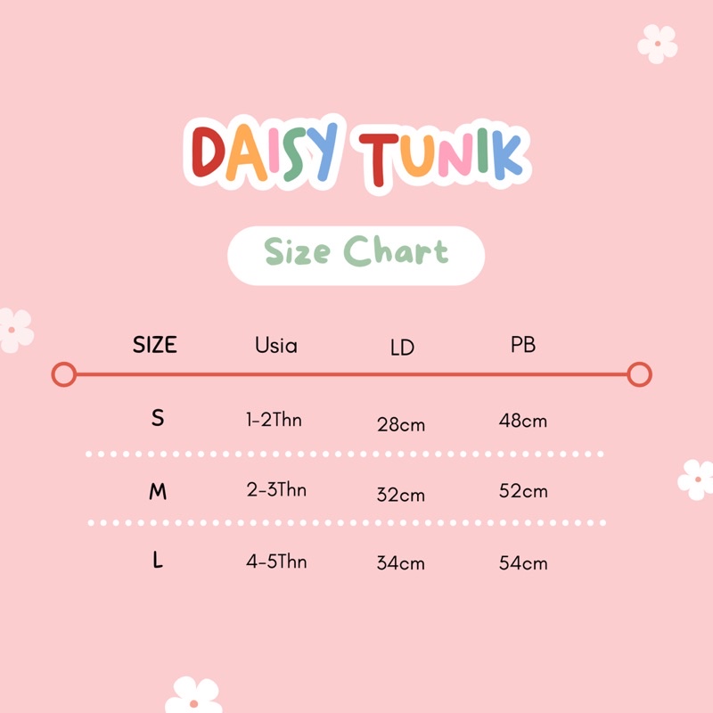 Tunik Anak Daisy / Dress Anak Lengan Panjang / Baju Anak Perempuan 1-5 Tahunk