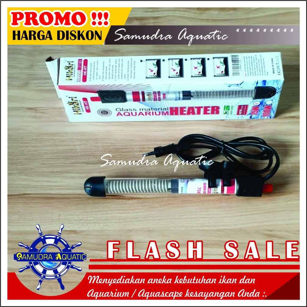 HEATER Pemanas Aquarium 75 Watt, Hiter Penghangat Air Aquarium Aquascape (GRATIS BubleWrap)