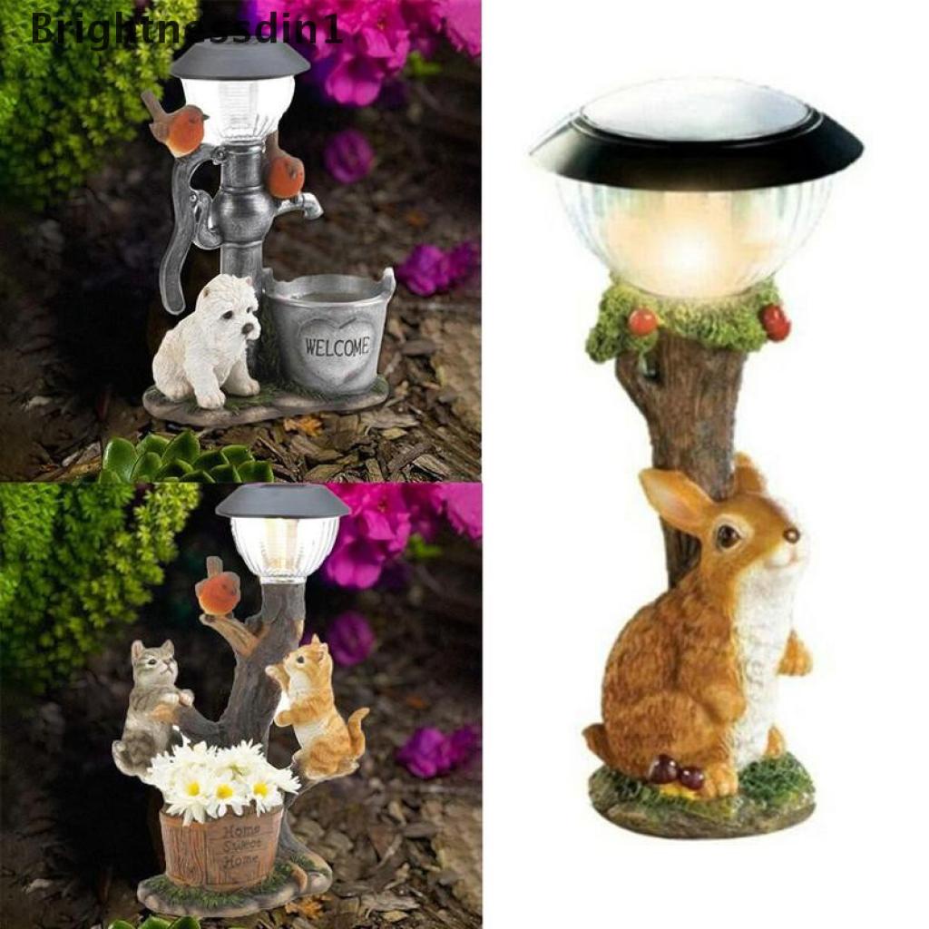 1 In 1 Ornamen Patung Tupai Kucing Anjing Tenaga Surya Untuk Taman