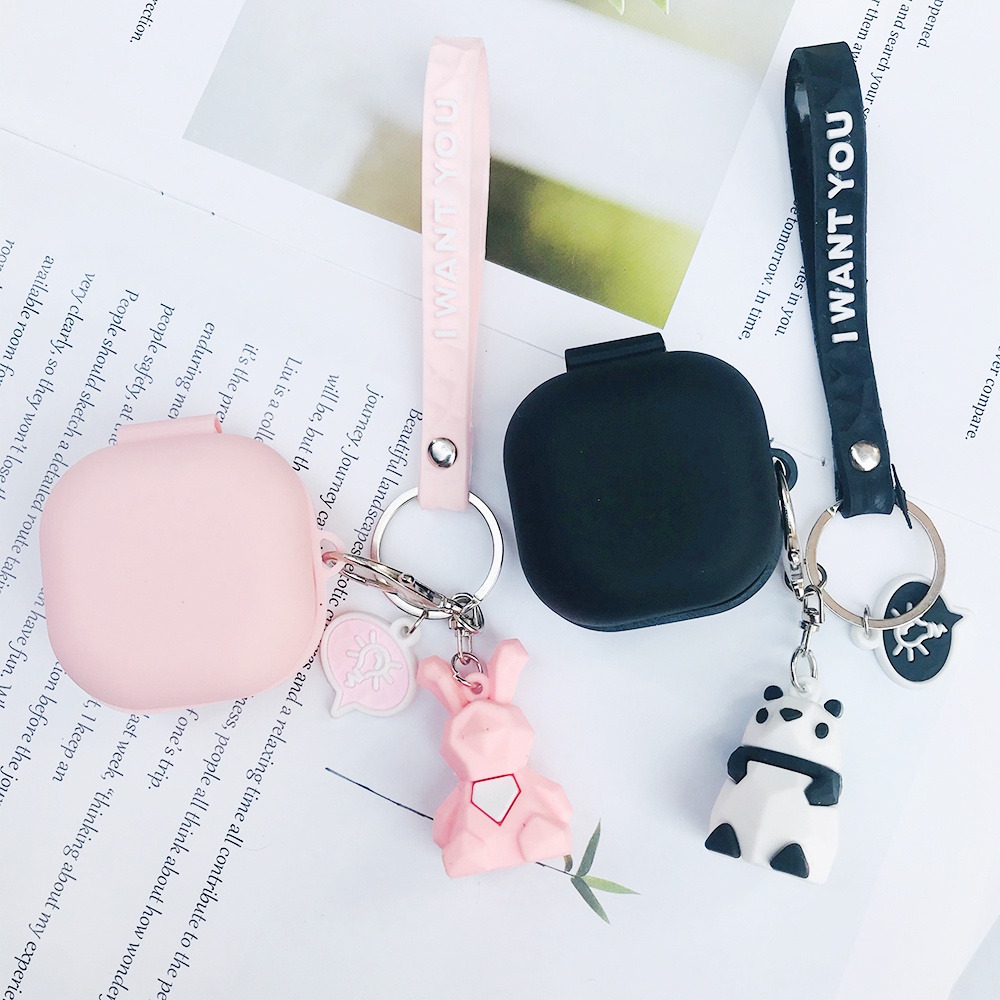 Soft Case Silikon Anti Jatuh Motif Panda / Kelinci Untuk Earphone baseus Encok TWS WM01