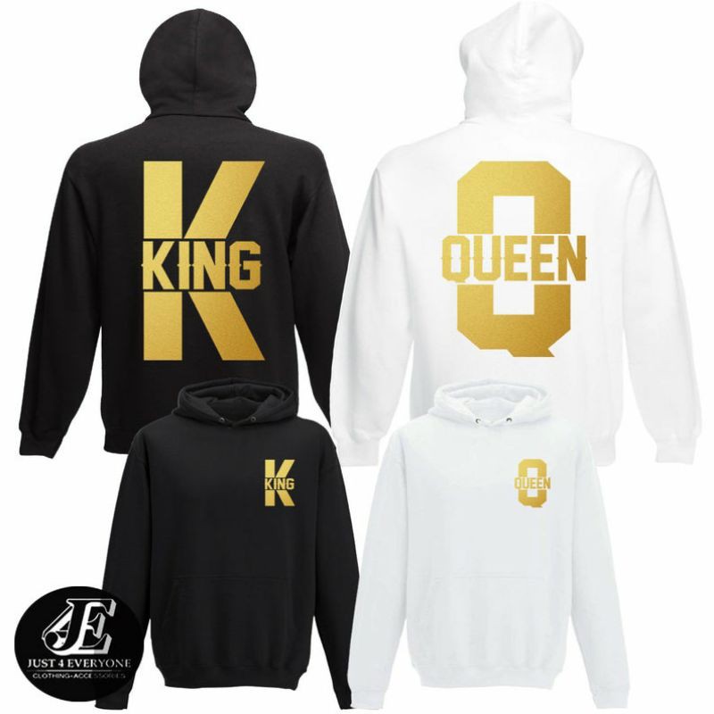 S - XXXXXL(6XL) Jaket Hoodie COUPLE KING QUEEN JUMBO BIGSIZE OVERSIZE Hoodie Couple LOVE Queen King