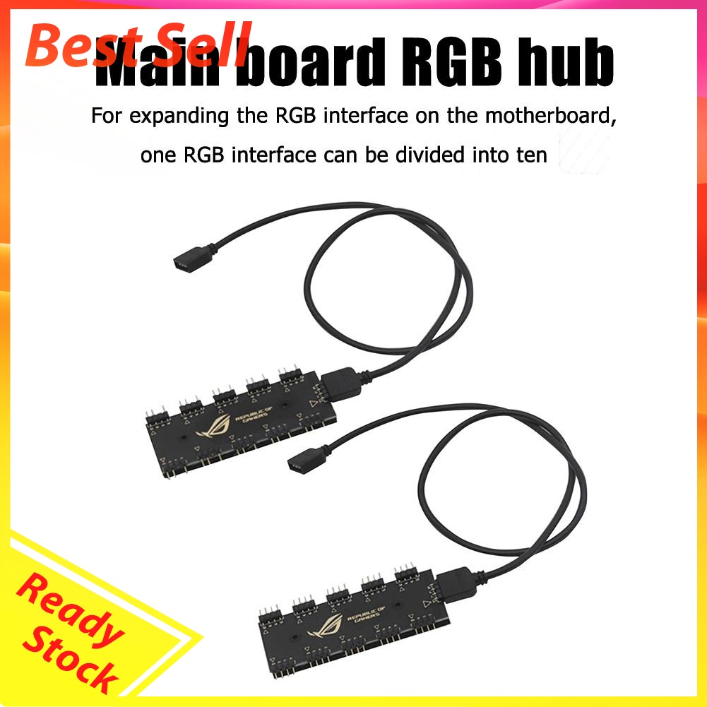 10 RGB Synchronization HUB Splitter Extension Cable for Motherboard RGB Fan