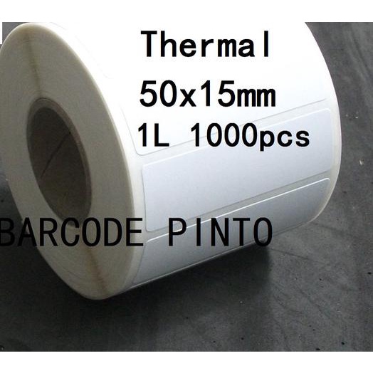 

☈ 50x15mm direct thermal 1line 1000pcs core1"gap2mm,Label stiker bare ❈