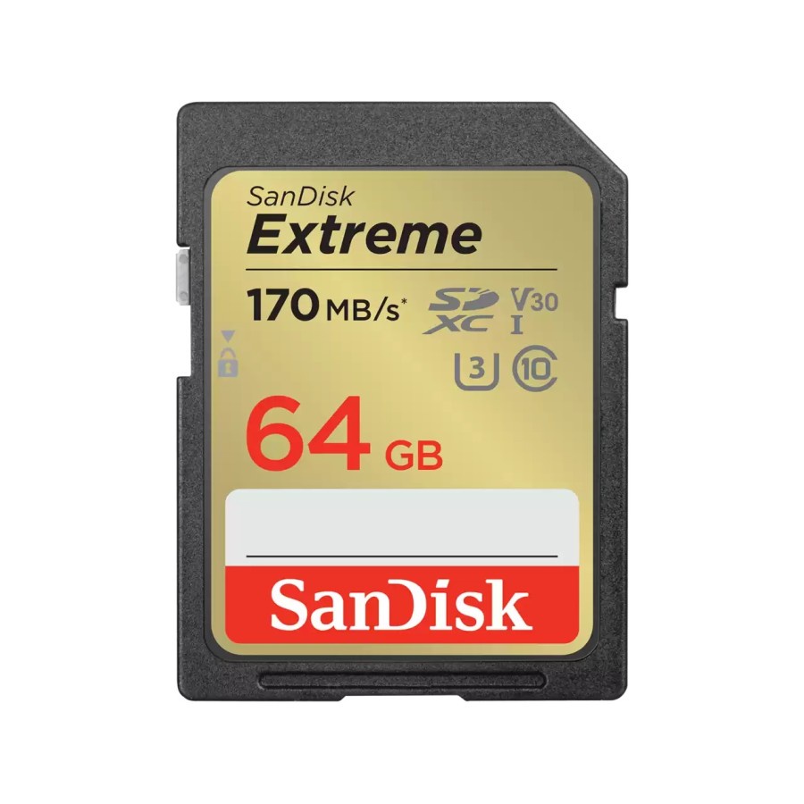 SanDisk Extreme SD Card 64GB Class 10 SDXC UHS-U3 V30 4k