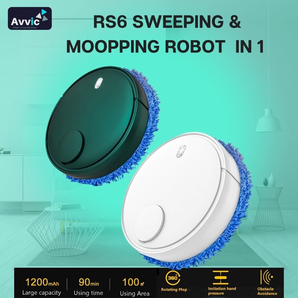 2in1 Sweeping &amp; Mopping Robot RS6 Full Otomatis Pembersih Sapu dan Pel Lantai Praktis