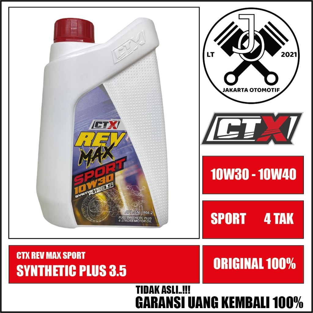 CTX REV MAX SPORT 10W30 - 10W40 Oli Motor Sport Transmisi Manual Original Jakarta Otomotif