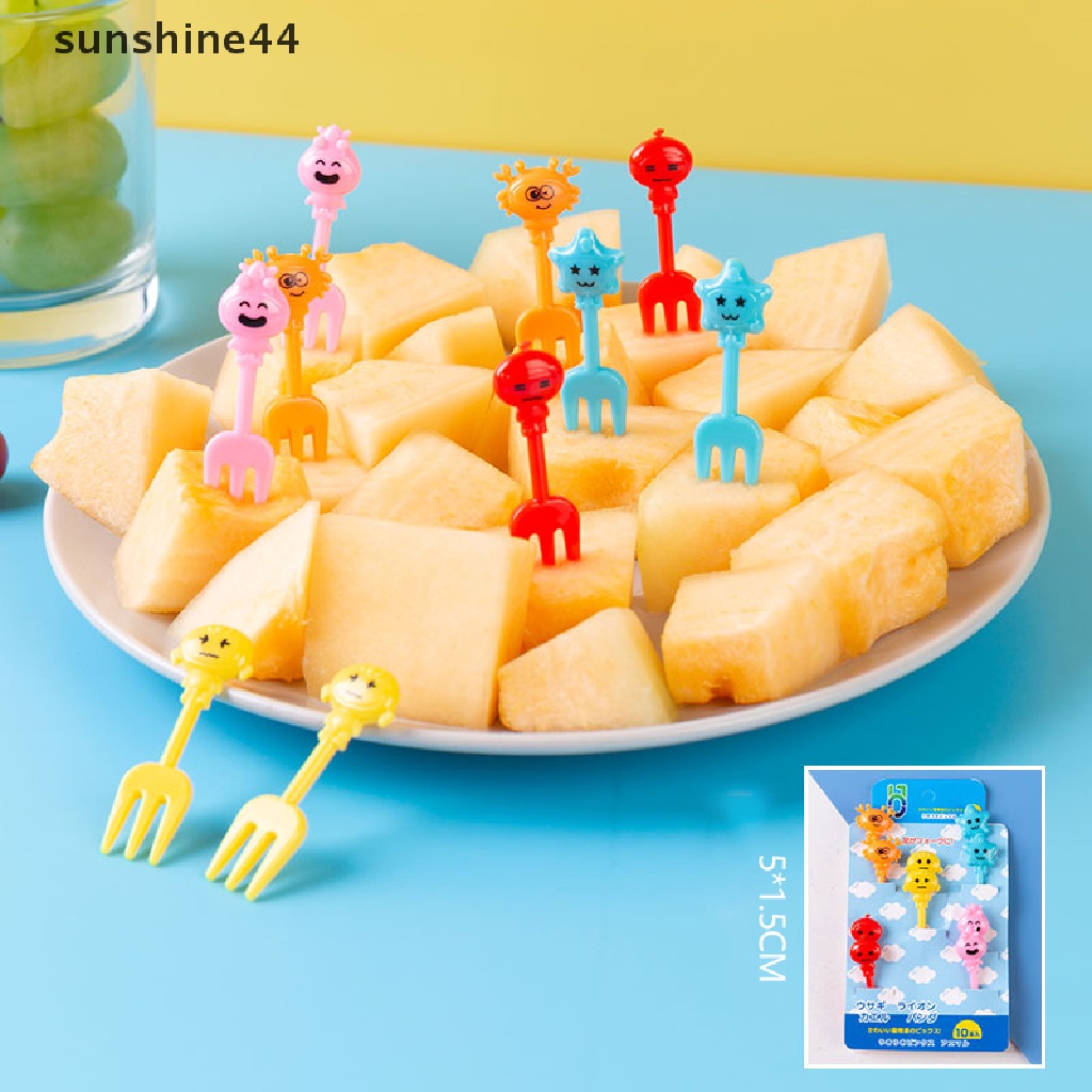 Sunshine Set Garpu Buah / Dessert / Cocktail / Sandwich Bentuk Kartun Untuk Pesta