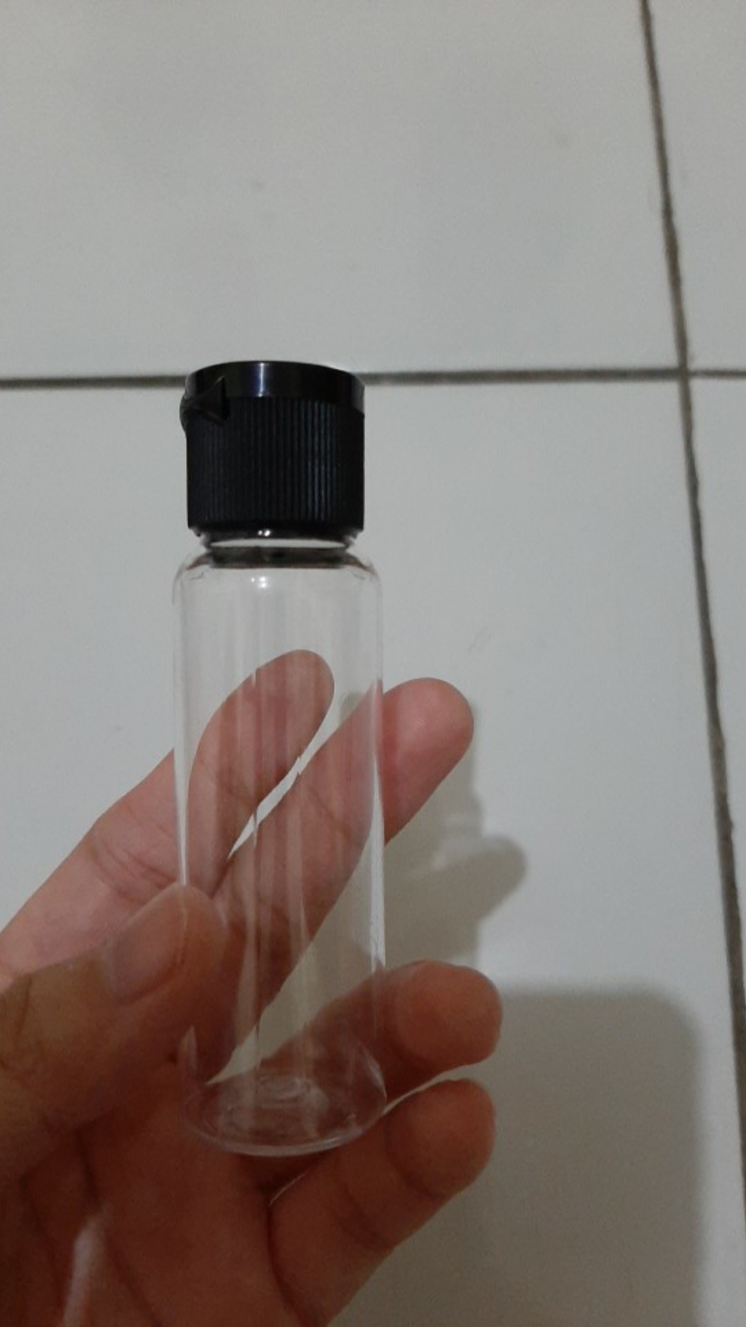 Botol Fliptop 30 Ml / Botol Pet 30 Ml Natural Tutup Fliptop Hitam