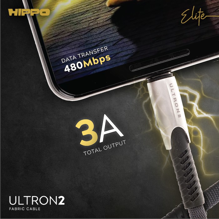 Hippo Elite Ultron 2 Micro USB Charging &amp; Data Cable 100cm - Micro USB