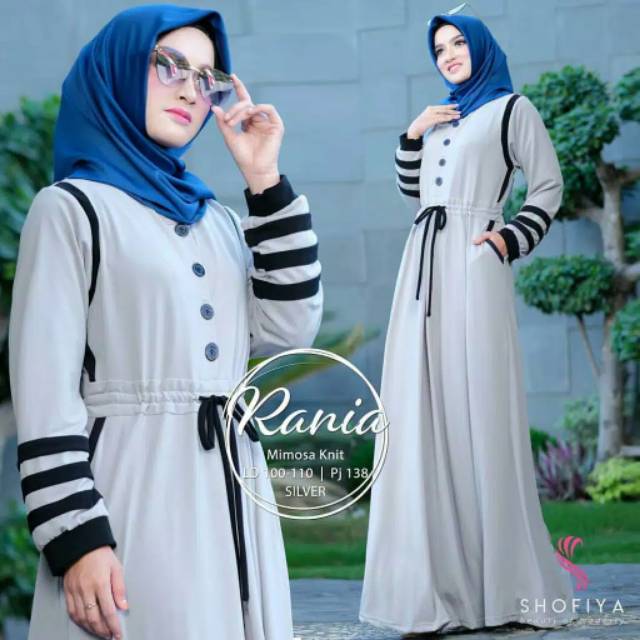 BAJU MUSLIM WANITA GAMIS SYARI PESTA MEWAH JAGUAR GLITER SIZE XL BUSUI KLOK 4M MERAH PUTIH SILVER I
