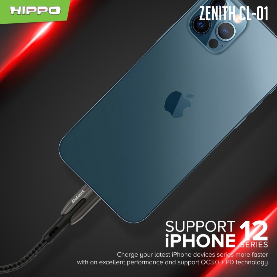 Hippo Zenith CL-01 Kabel PD USB Type C to Lightning With PD INDICATOR