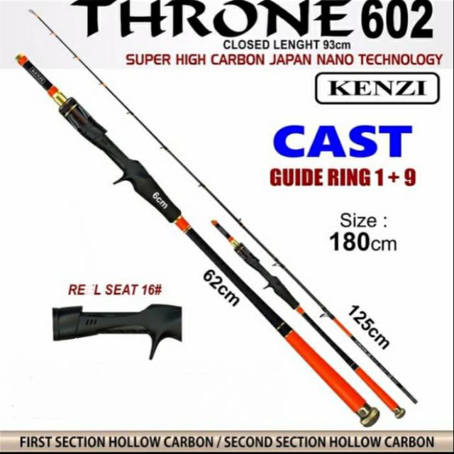 Rod BC (BAITCASTING) / OH (OVERHEAD) KENZI THRONE CAST 180cm