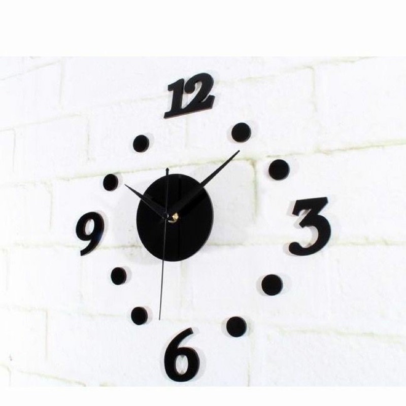 JAM DINDING TEMPEL DIY ANALOG 3D GIANT MODERN CLOCK 3 MODEL - UA