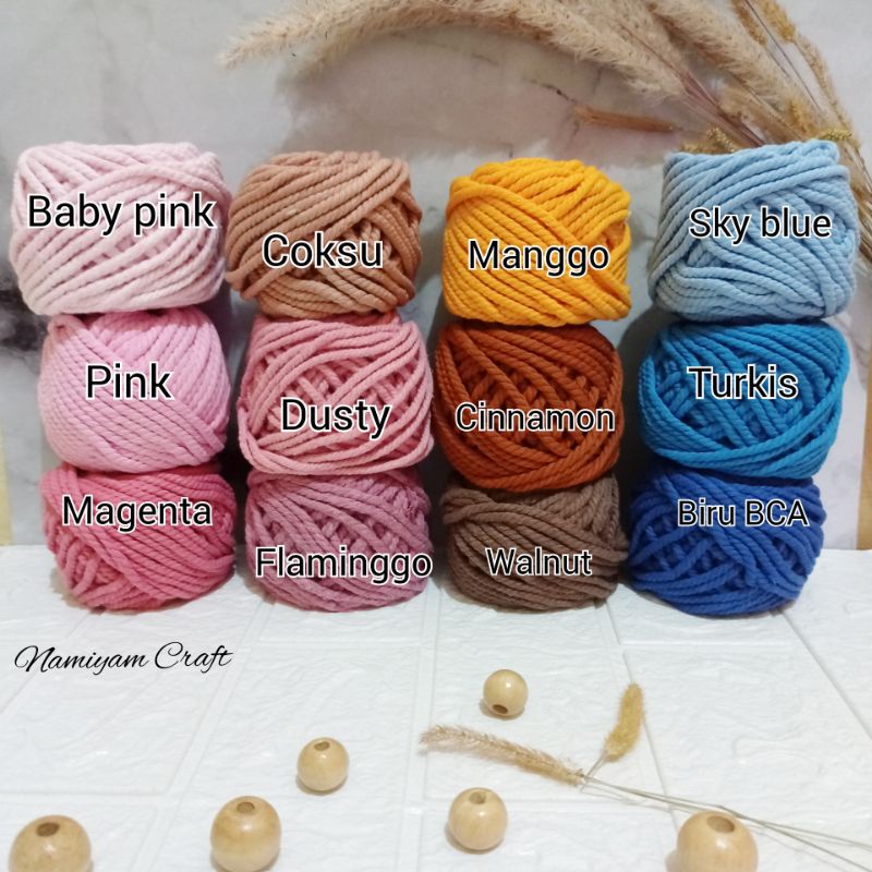 Part 1 4MM Tali katun macrame/makrame benang macrame cotton rope