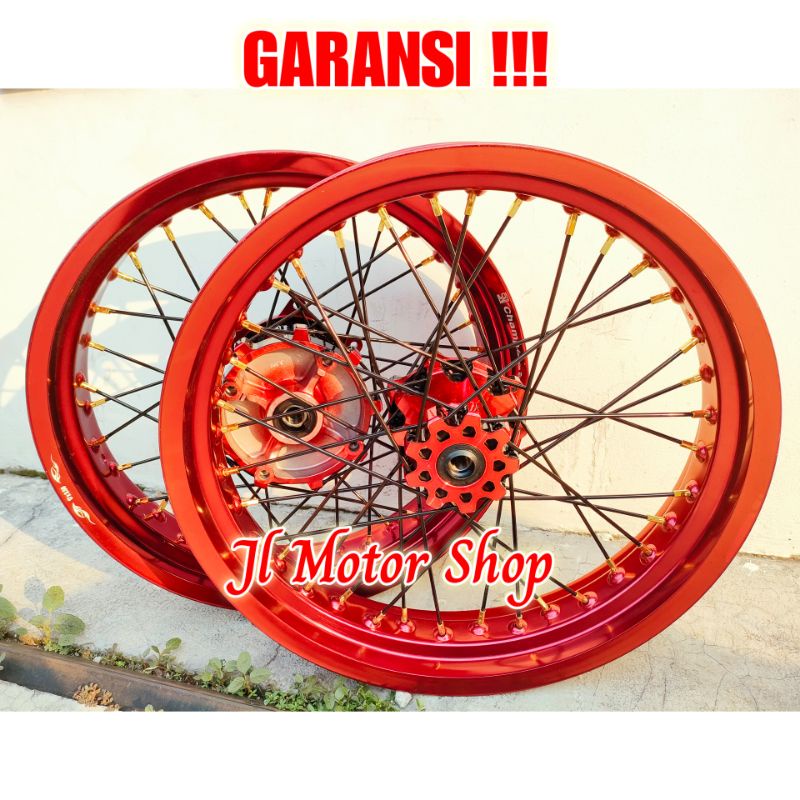 VELG SUPERMOTO CRF CRF150 L CRF150L -  SEPAKET VELG SET SUPER MOTO CRF 150 CRF150 L CRF150L TROMOL TWOTONE RING 17