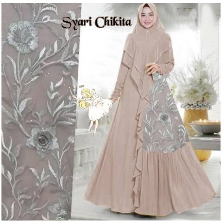 Baju Gamis Pesta Wanita Muslim mewah terlaris kekikinian model terbaru jumbo