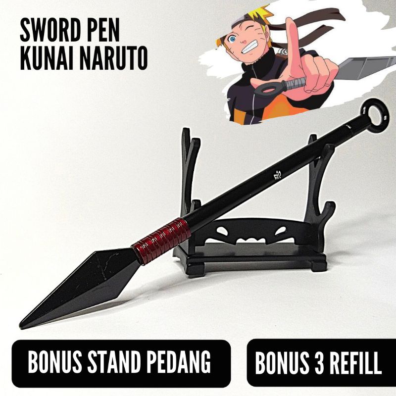 

Sword pen anime viral Pulpen Pedang anime naruto stand Stainless Steel panjang mini ukuran
