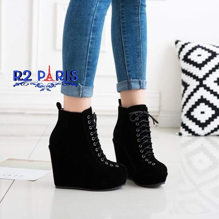 sepatu wedges boots