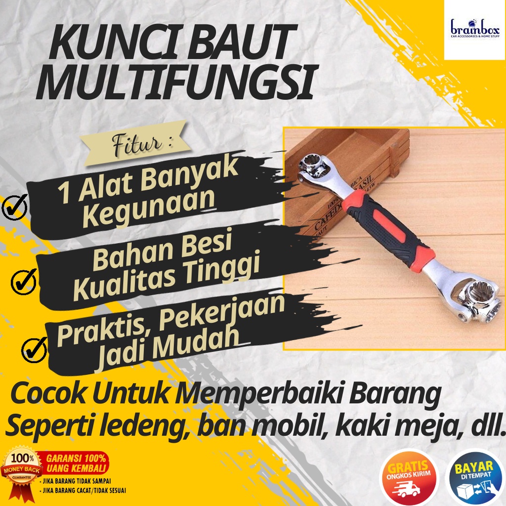 ( PRODUK 100% ORIGINAL ) Alat Kunci Set Baut Motor, Mobil Serbaguna Lengkap 48 in 1 - Paket Alat Kun