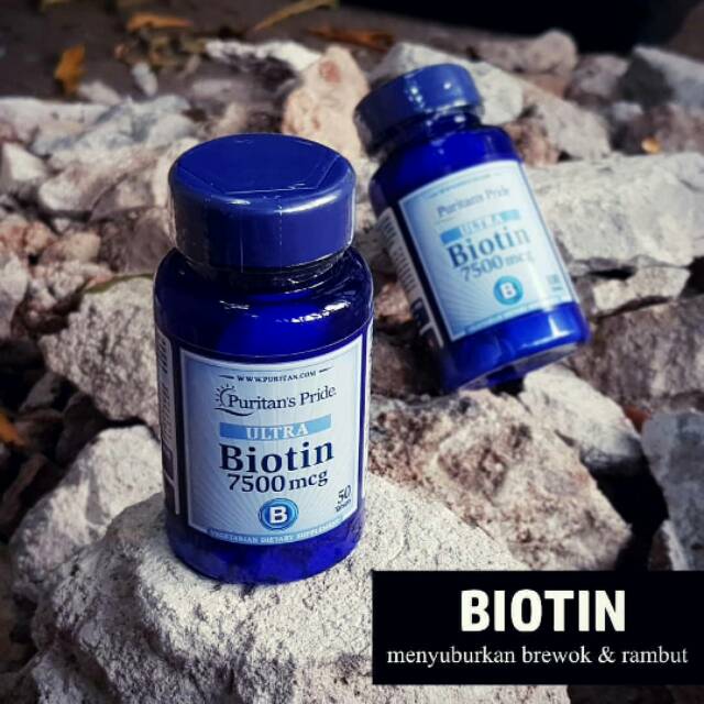 BIOTIN 7.500 mcg 50 tablet ORIGINAL 100% ( penumbuh rambut pelebat brewok )