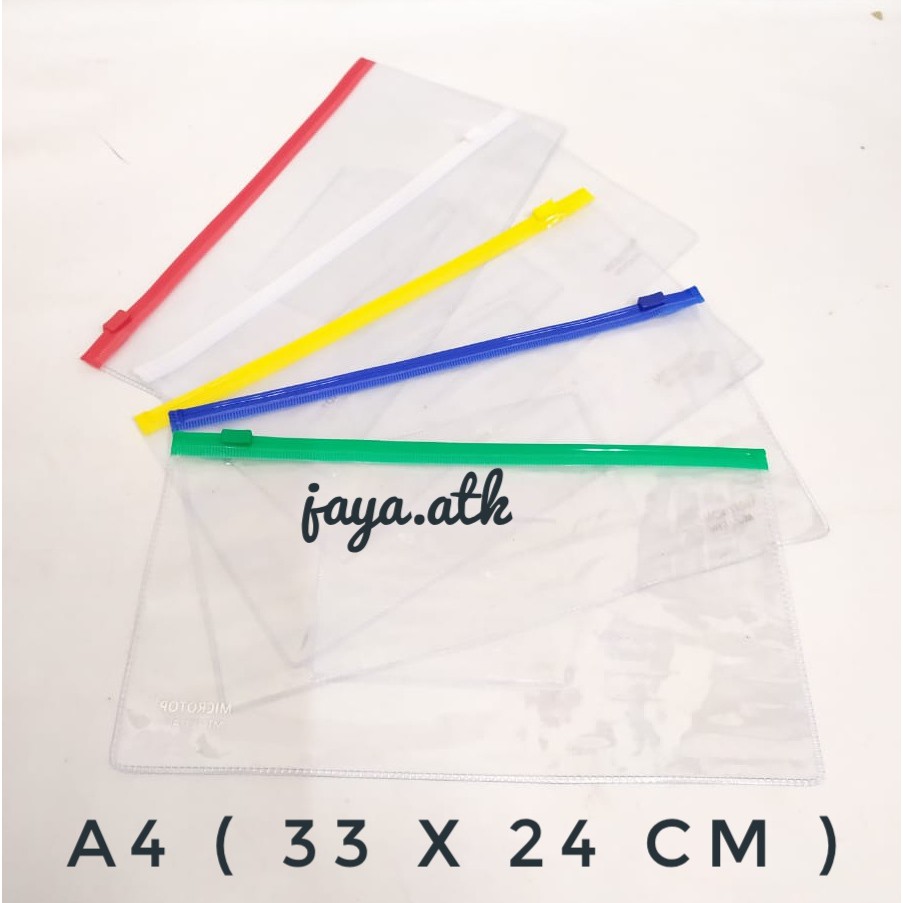 

MAP PLASTIK ZIPPER POCKET ZIP BAG PLASTIK MAP BENING SERBAGUNA A4 33 X 24 CM