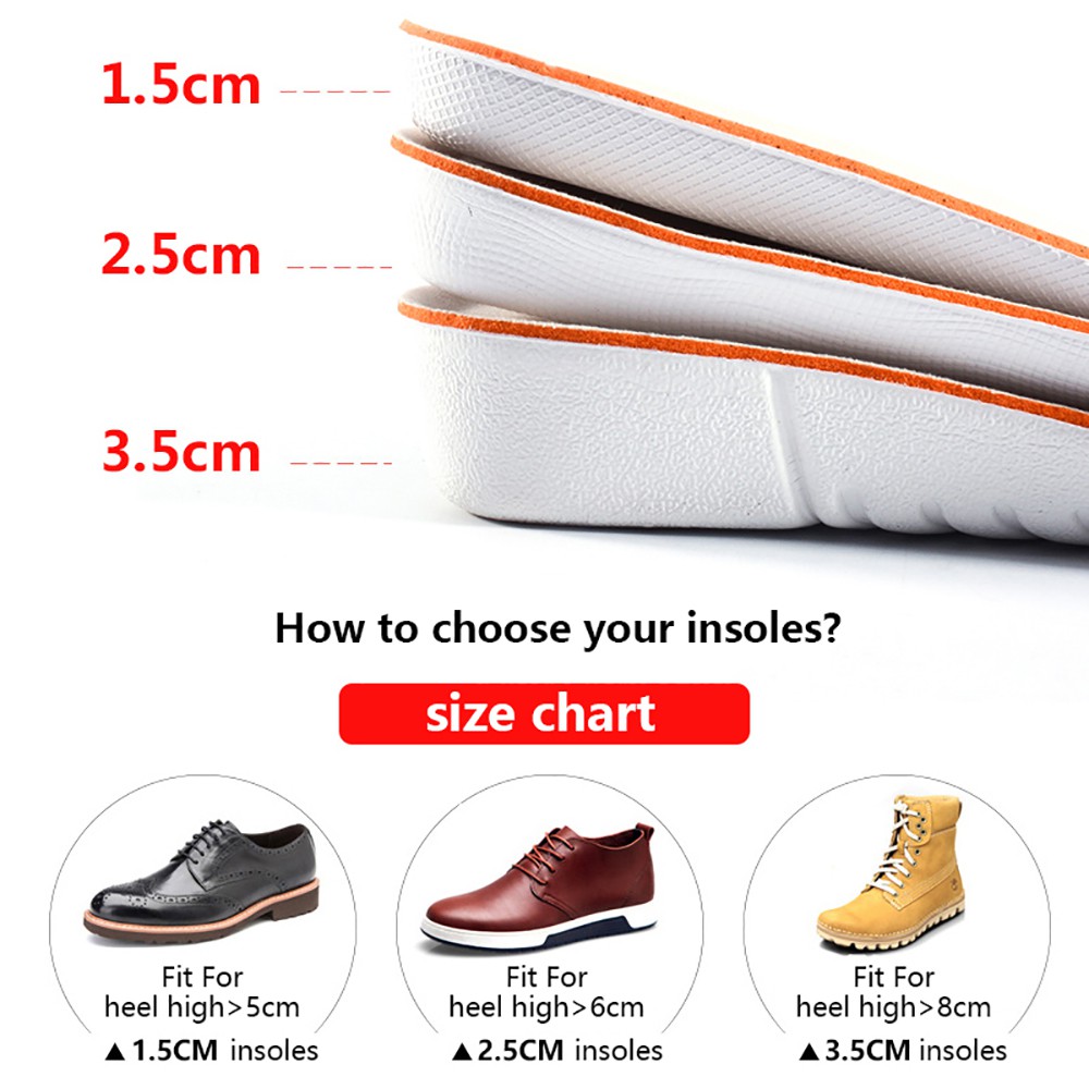 Bantalan Insole Penambah Tinggi 1.5cm / 2.5cm / 3.5cm untuk Pria / Wanita