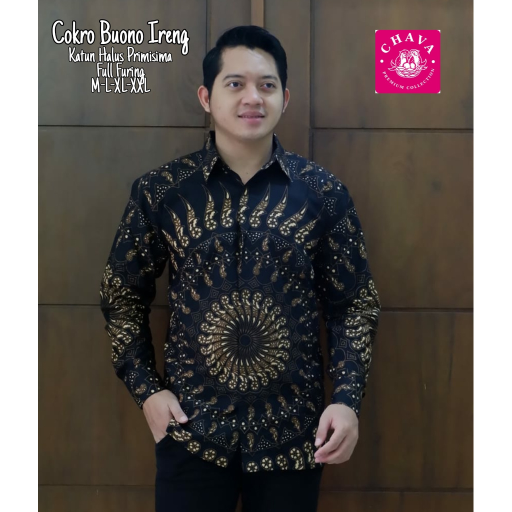 Batik Pria Lengan Panjang Terbaru Kemeja Batik Panjang Warna Hitam Batik Pria Lapis Furing COKRO