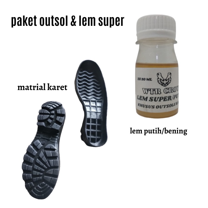 Outsole Karet Mentah Hitam Pdl Safety Paket Sol Dan Lem