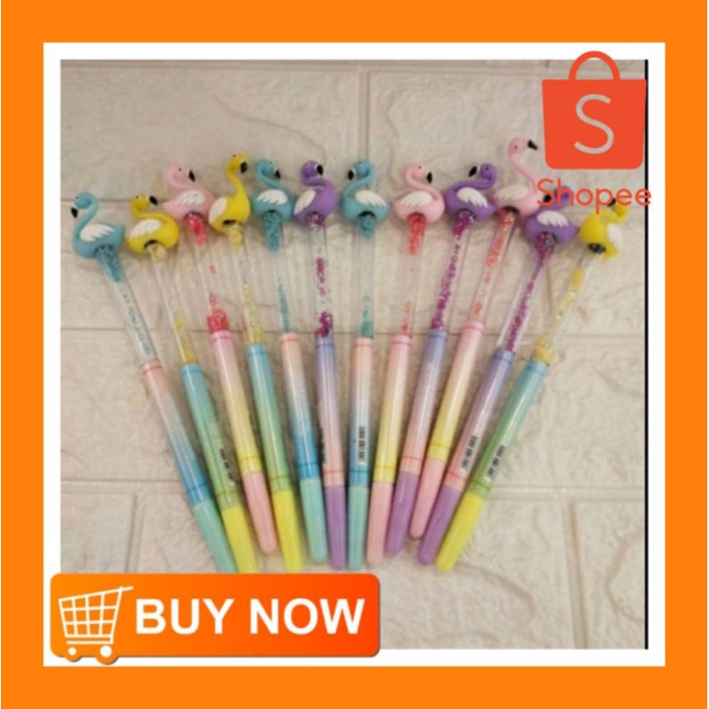 

PULPEN GEL GLITTER KARAKTER FLAMINGO/PULPEN UNIK LUCU