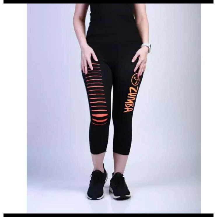 Legging Senam Zumba Pendek Sobek / Celana Olahraga Senam Cewek Zumba Aerobik PENDEK 3/4