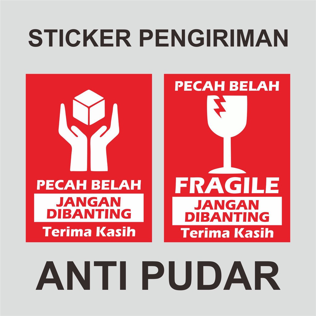 

Sticker Label Pengiriman Anti Luntur Pecah Belah Fragile Online Shop Sticker Jangan Dibanting