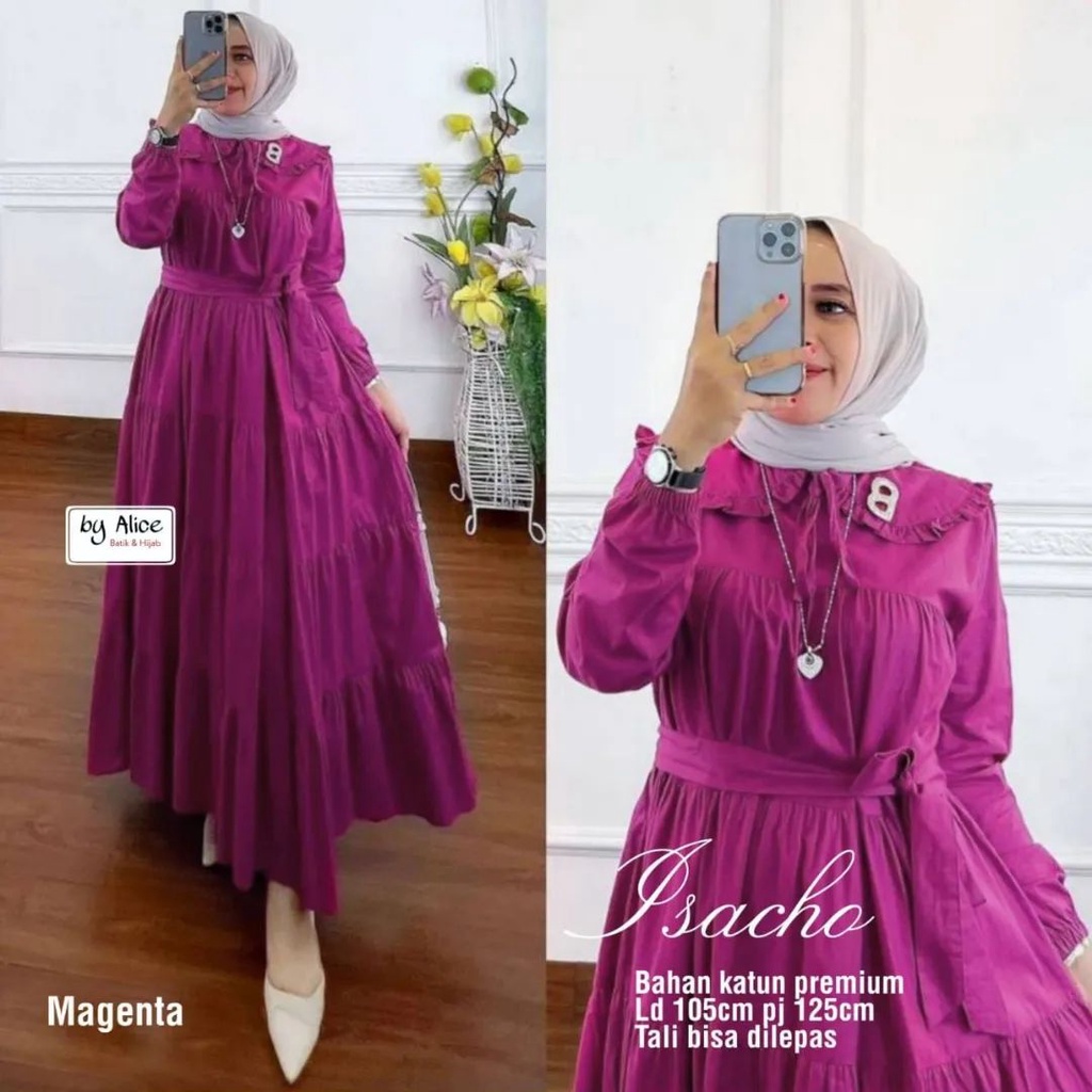 MIDI ISACHO/MAXI DRESS KEKINIAN/DRESS SIMPEL/DRESS MAXI TERBARU/DRESS MAXI MURAH SURABAYA