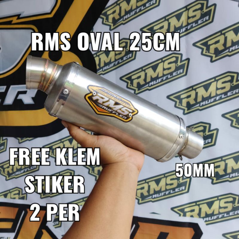 Knalpot RMS Muffler oval panjang 25 dm50 d50 bkn cld best3 cts dpj