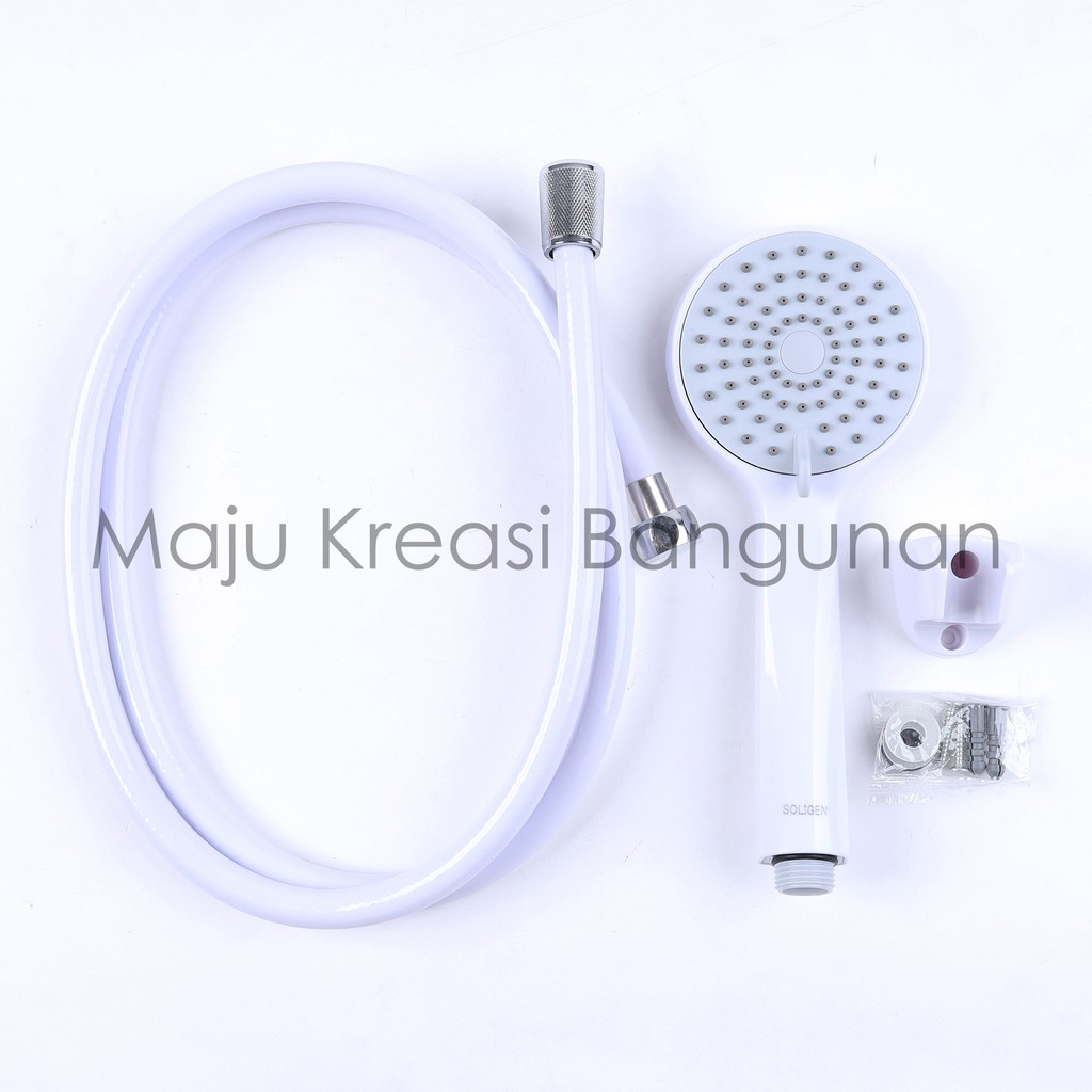 Hand Shower SOLIGEN A195 PVC ABS Chrome Putih Hitam Kamar Mandi Tipe A 195 Kepala Toilet