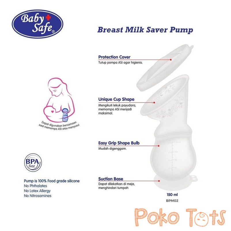 Baby Safe Breast Milk Saver Pump Pompa Asi 150ml